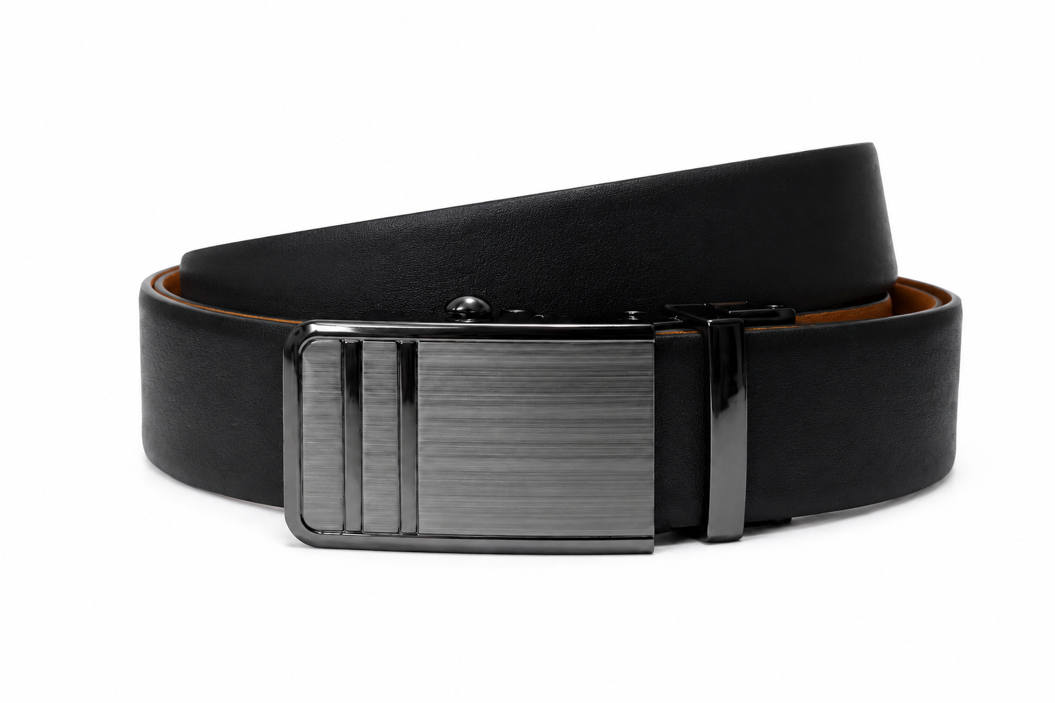 Premium Reversible Automatic Buckle Belt for Men – Black & Tan ✨