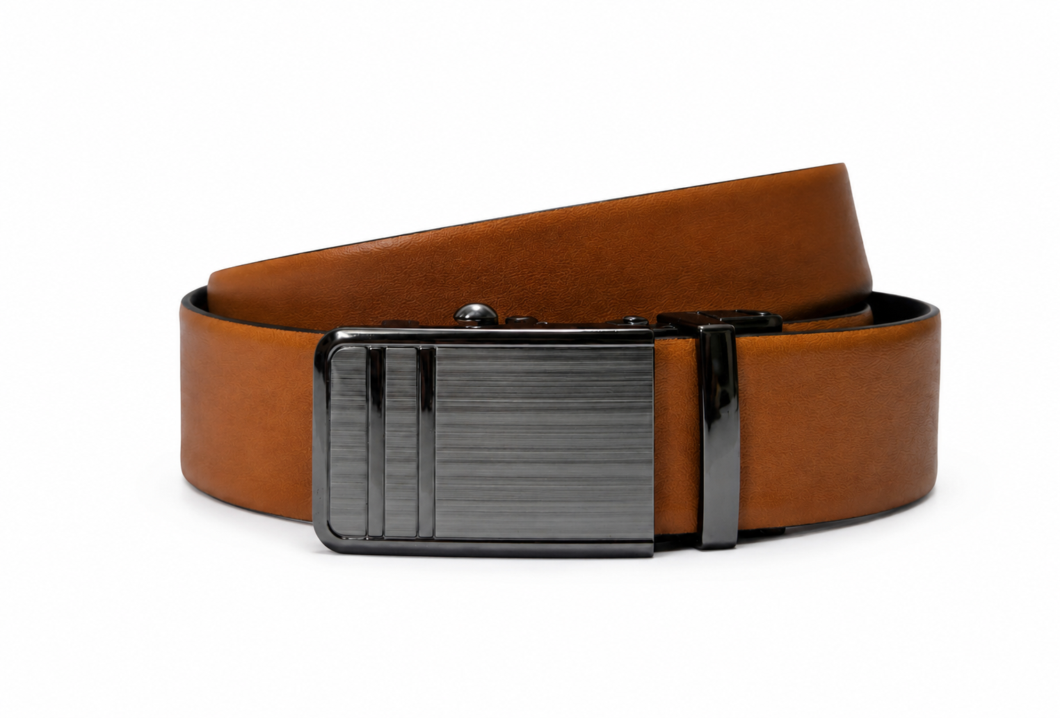 Premium Reversible Automatic Buckle Belt for Men – Black & Tan ✨