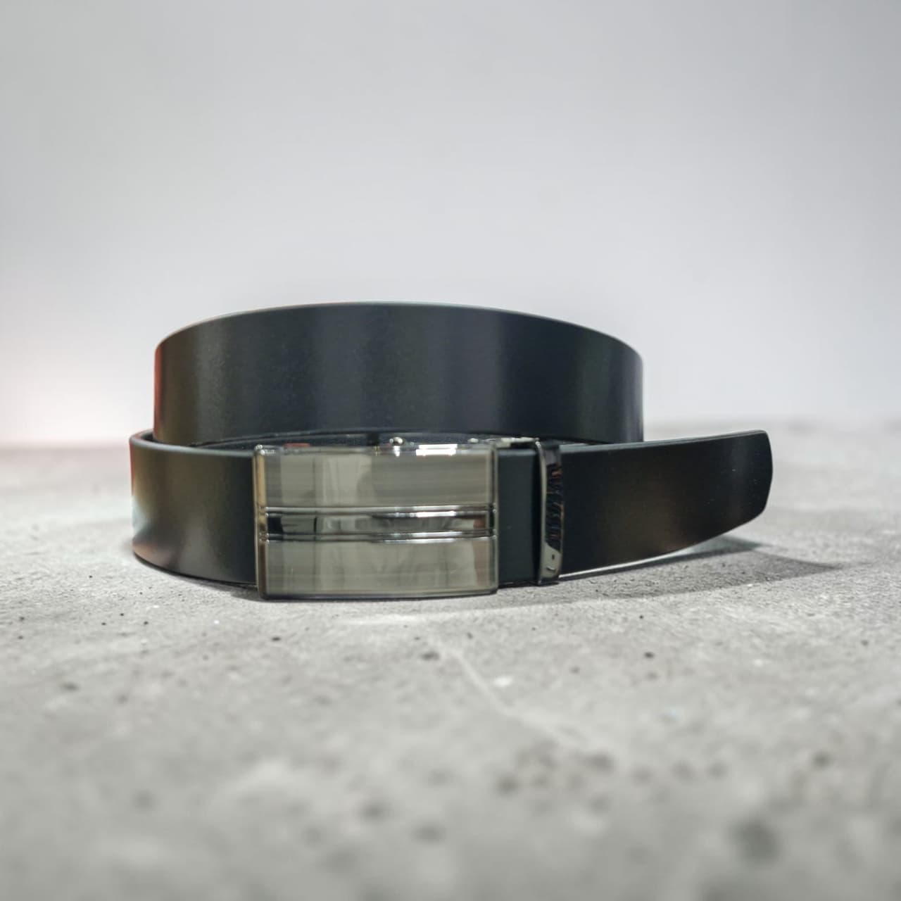 Men's Genuine Leather Automatic Buckle Belt – Black